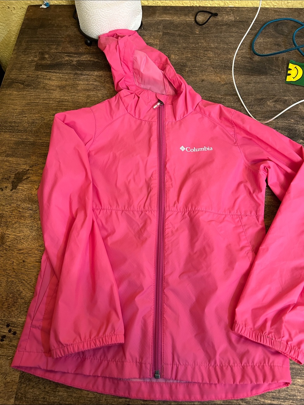 Columbia Kids Bright Pink Hooded Raincoat